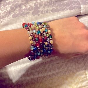 Spiral beaded bracelet